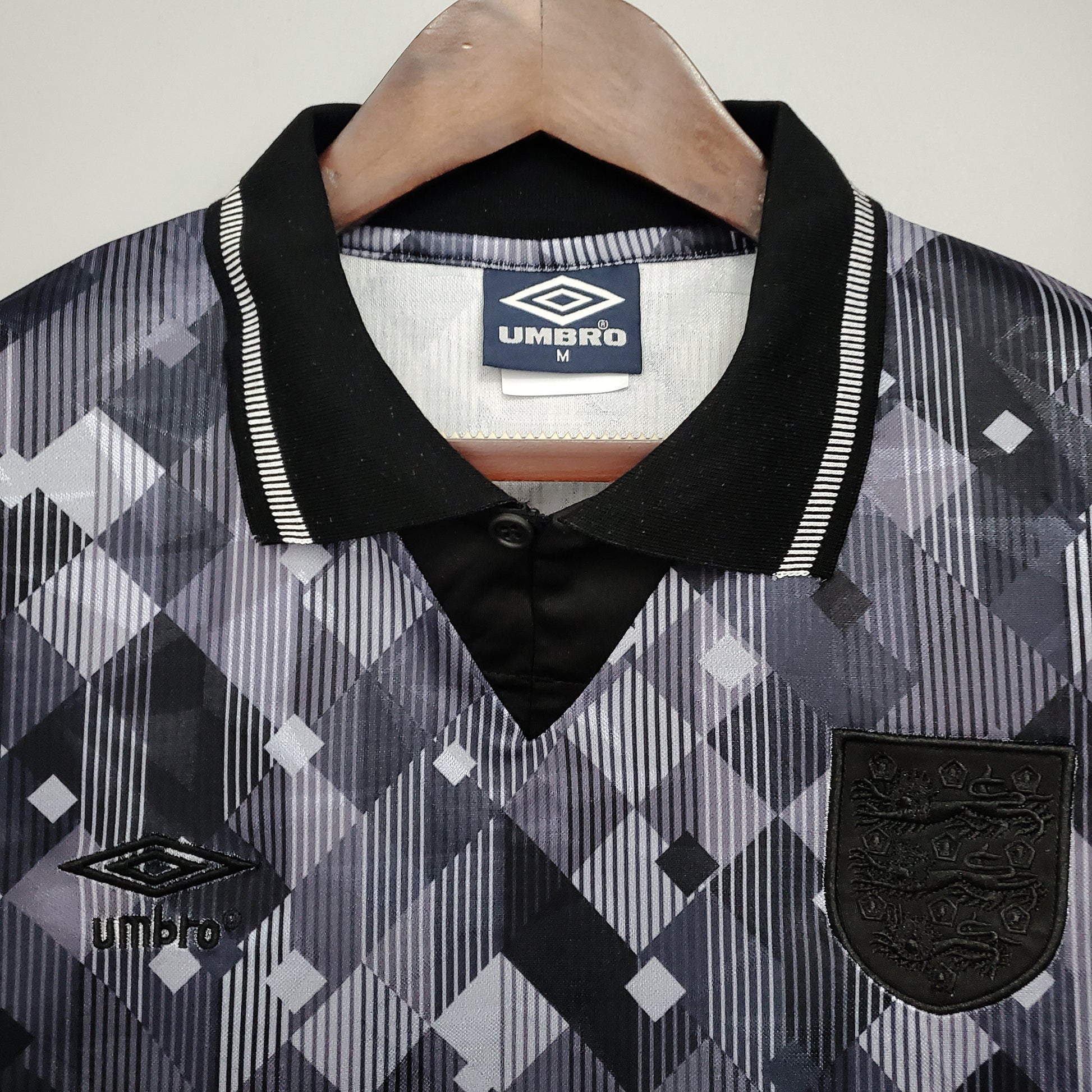 England 1990 Black Out Retro Jersey