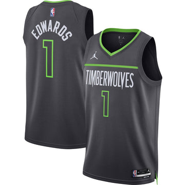 Anthony Edwards Minnesota Timberwolves Charcoal Swingman Jersey - Statement Edition