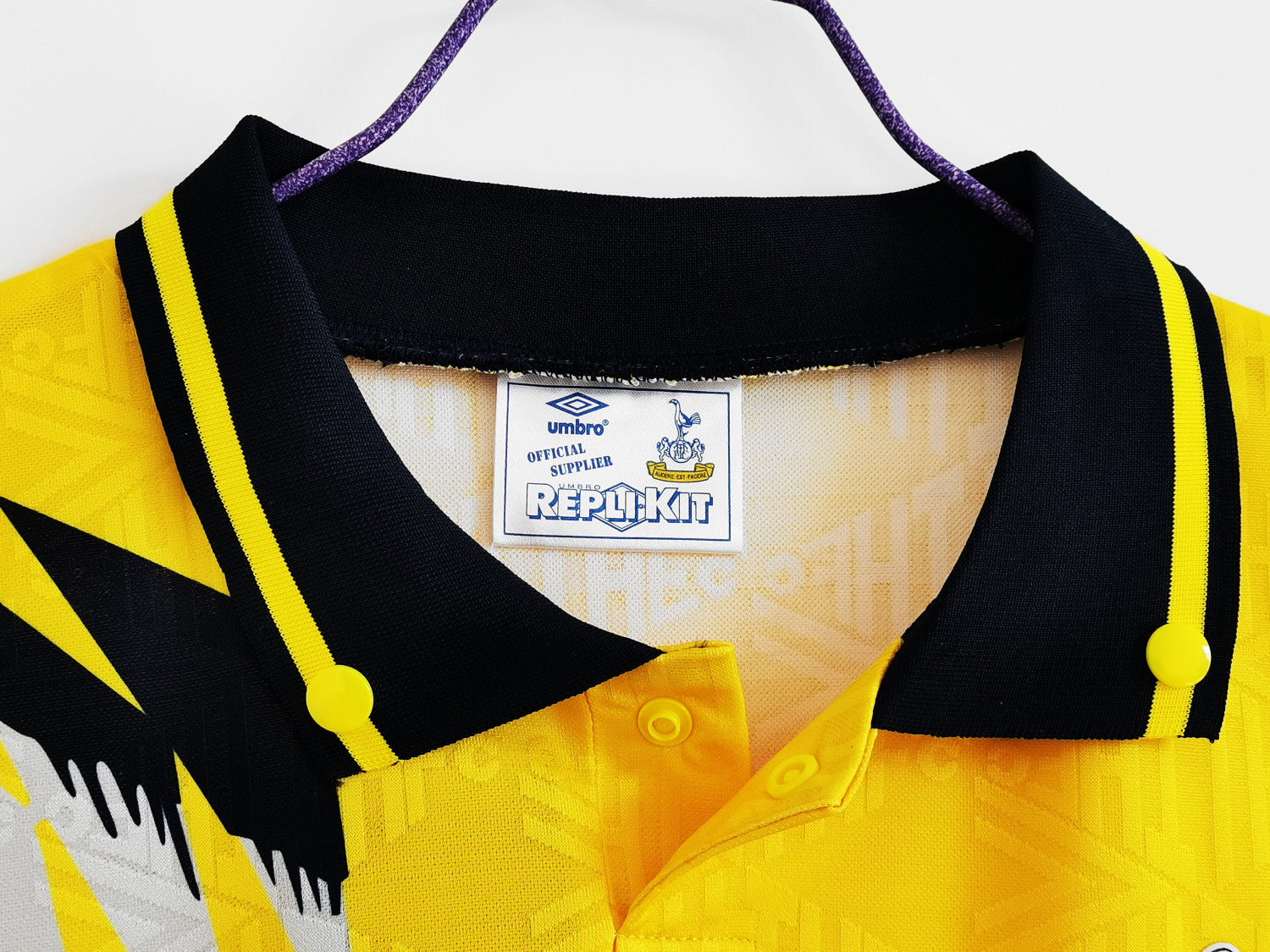 Tottenham yellow Retro Jersey 1992/94