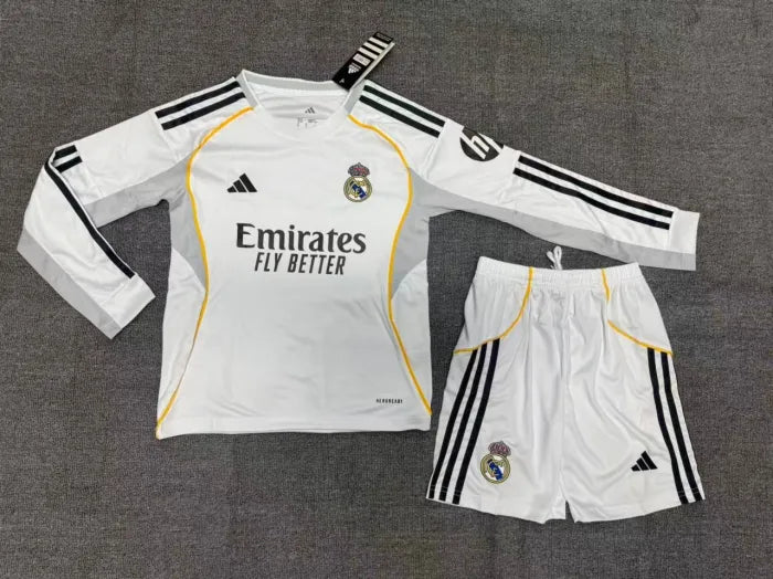 Real Madrid Home Long Sleeve Kids Suit 25/26