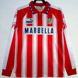 Atletico Madrid Home Long Sleeve Retro Jersey 1994/95